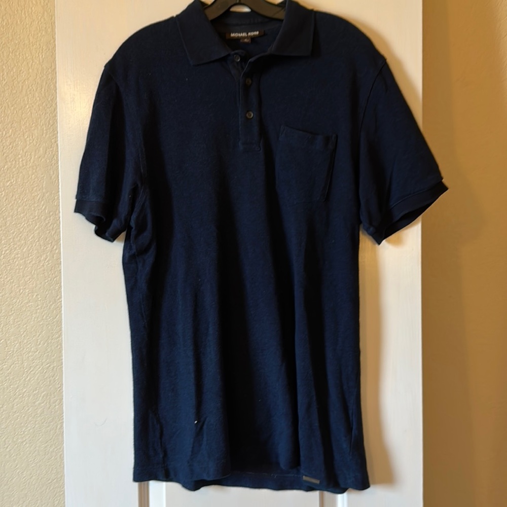 Navy Knit Polo - Medium
